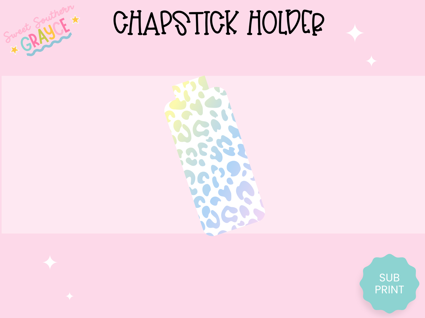 CHAPSTICK HOLDER- LIGHT CHEETAH