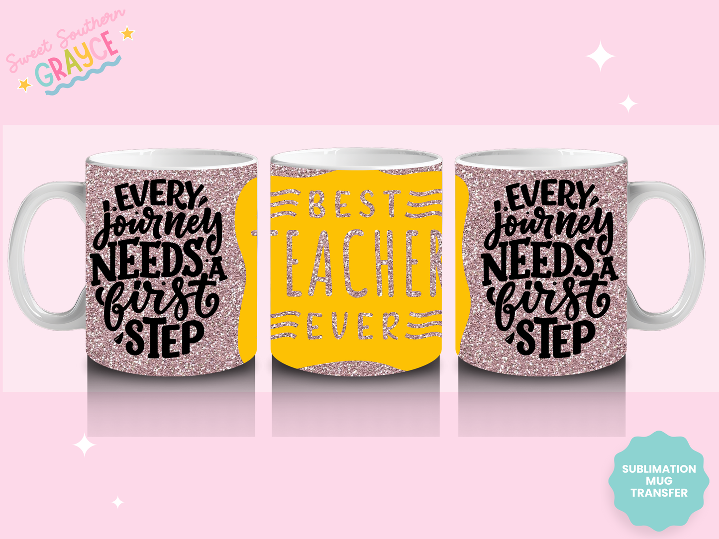 MUG SUBLIMATION TRANSFER - BEST TEACHER EVER