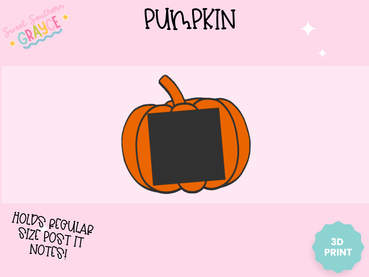 3D STICKY NOTE HOLDER- PUMPKIN