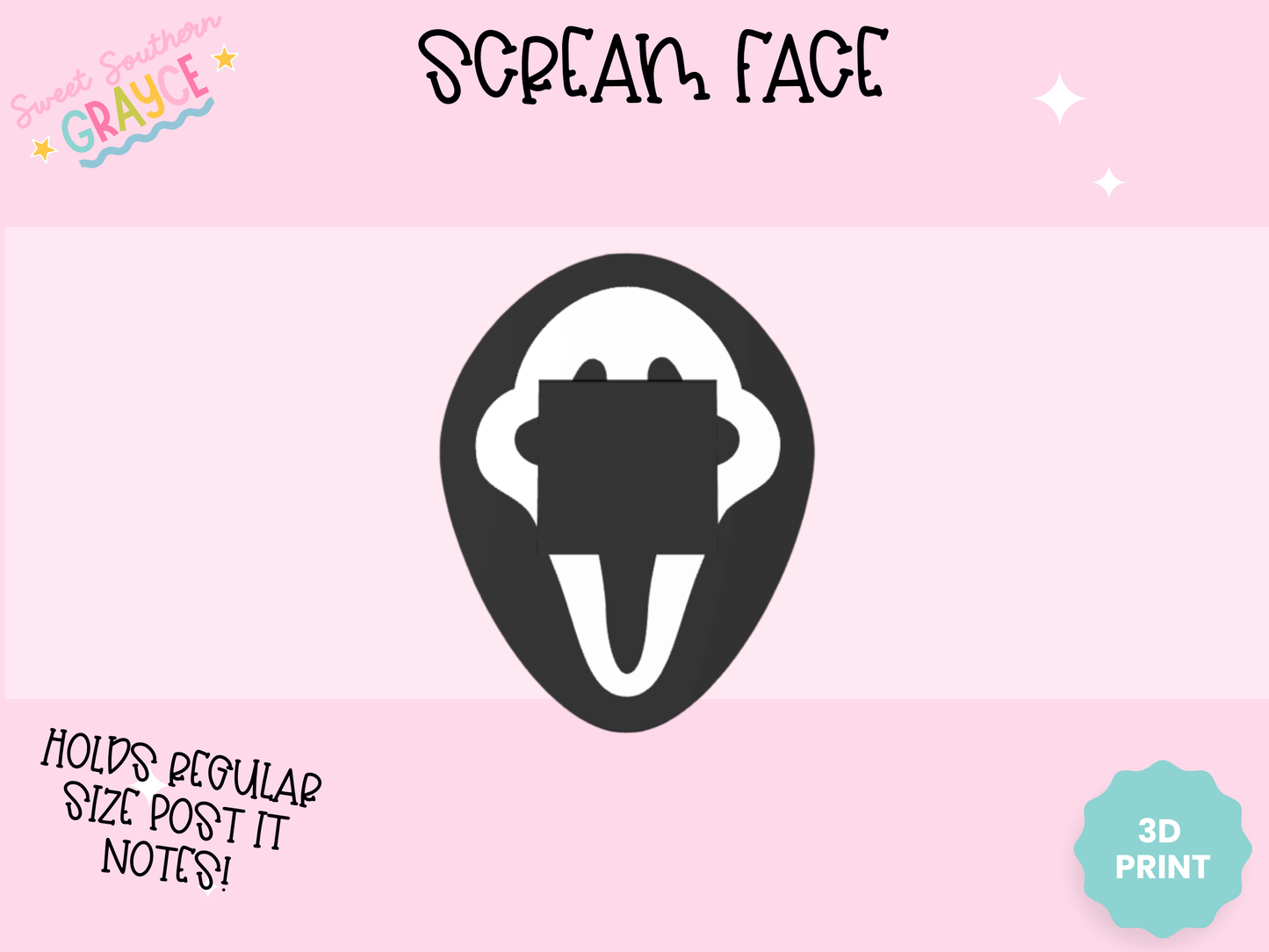 3D STICKY NOTE HOLDER- SCREAM FACE