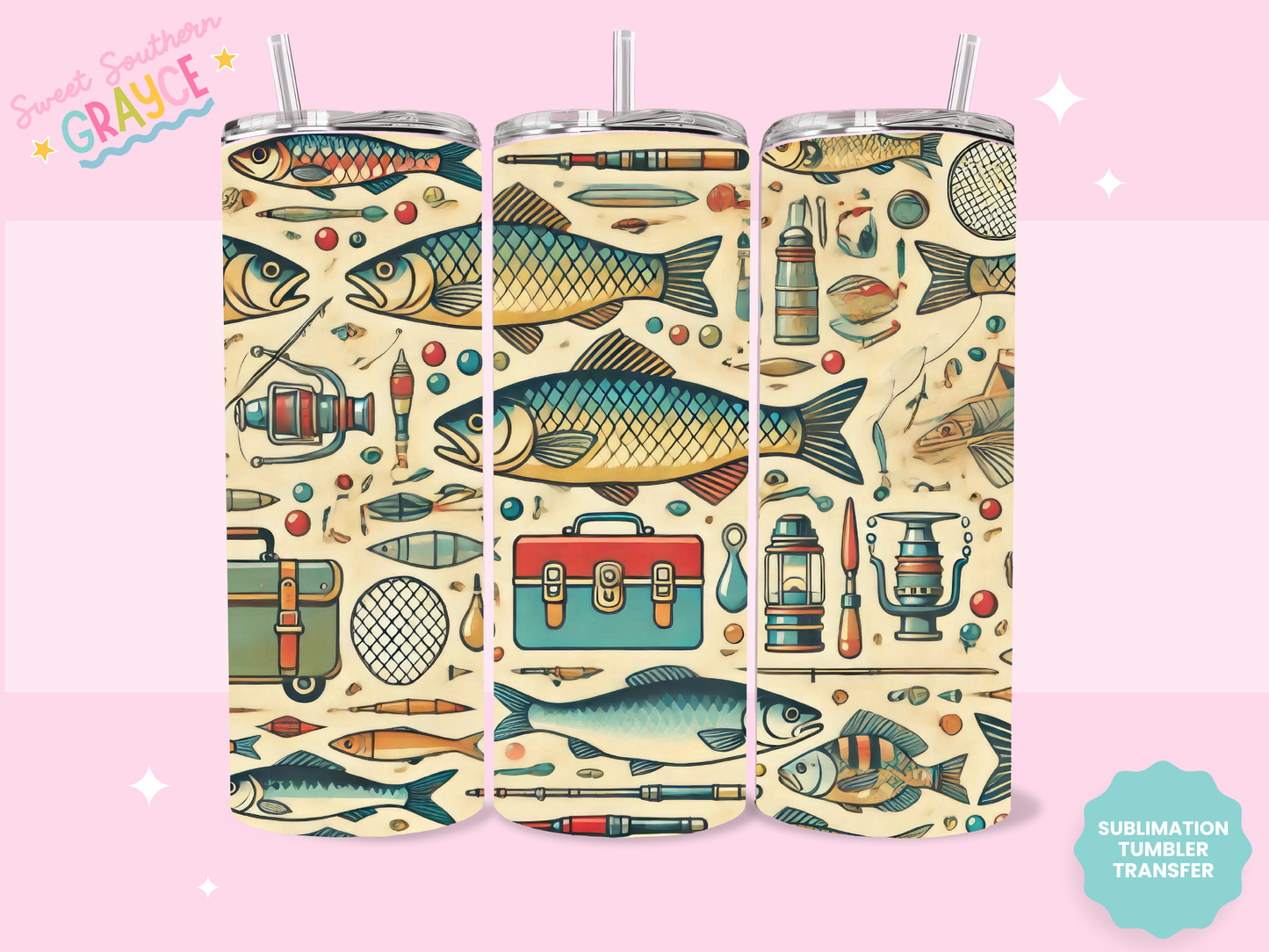 20oz SUBLIMATION TRANSFER - FISHING THINGS