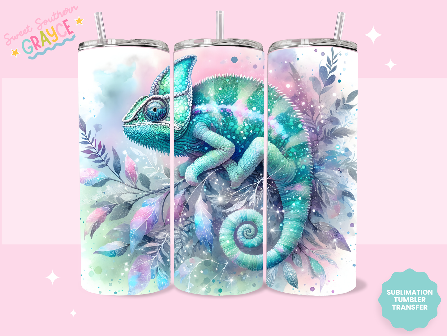 20oz SUBLIMATION TRANSFER - COLORFUL LIZARD