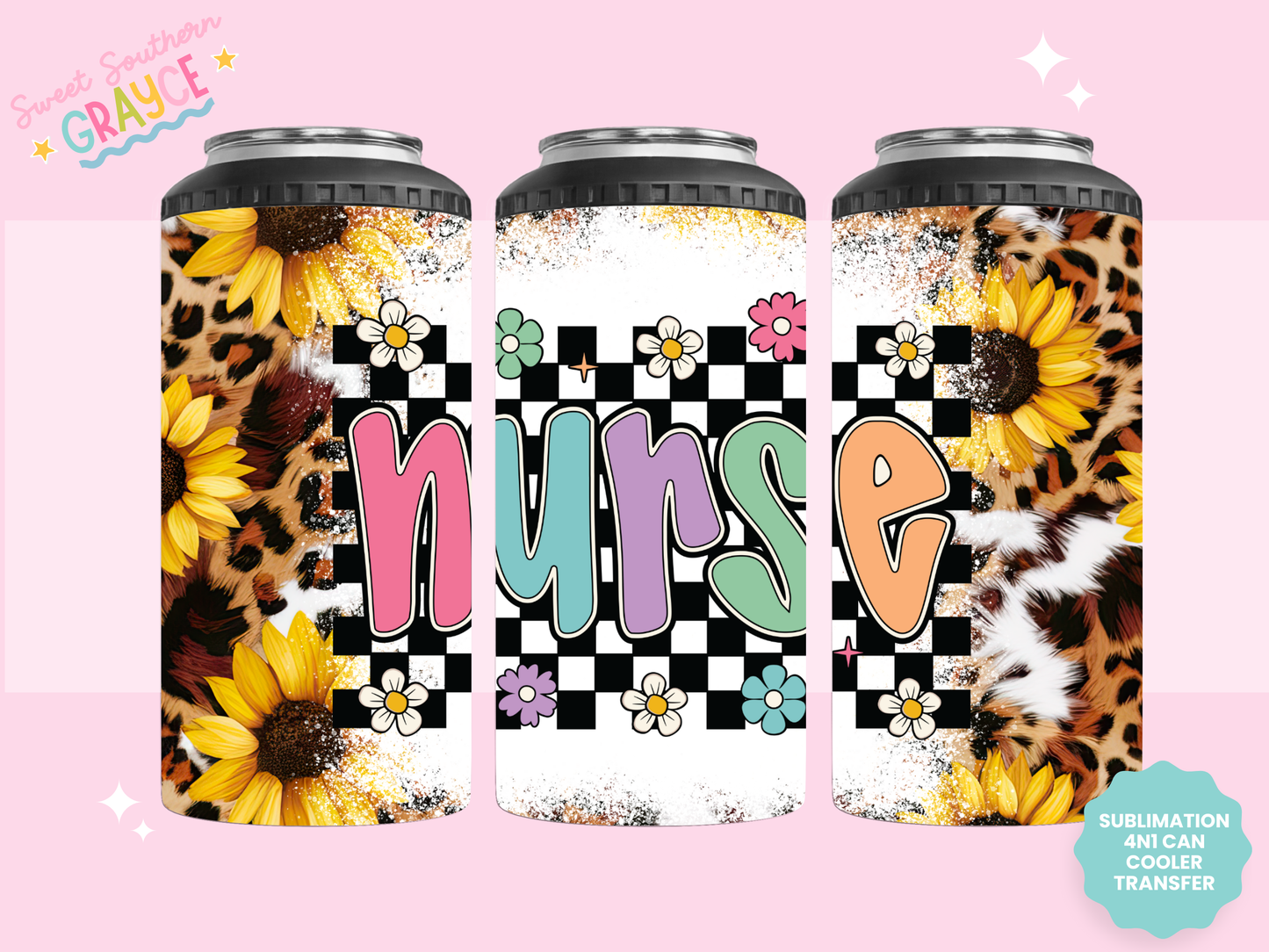 4n1 CAN COOLER TRANSFER- SUNFLOWER NURSE