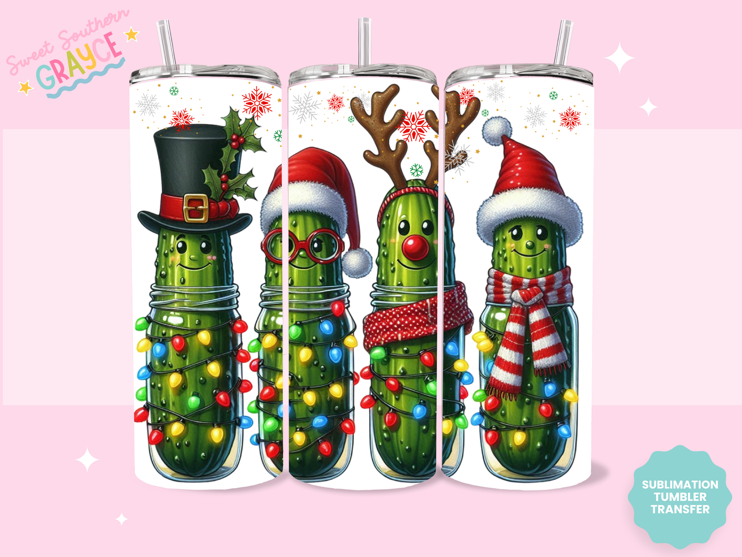 20oz SUBLIMATION TRANSFER - PICKLE CHRISTMAS