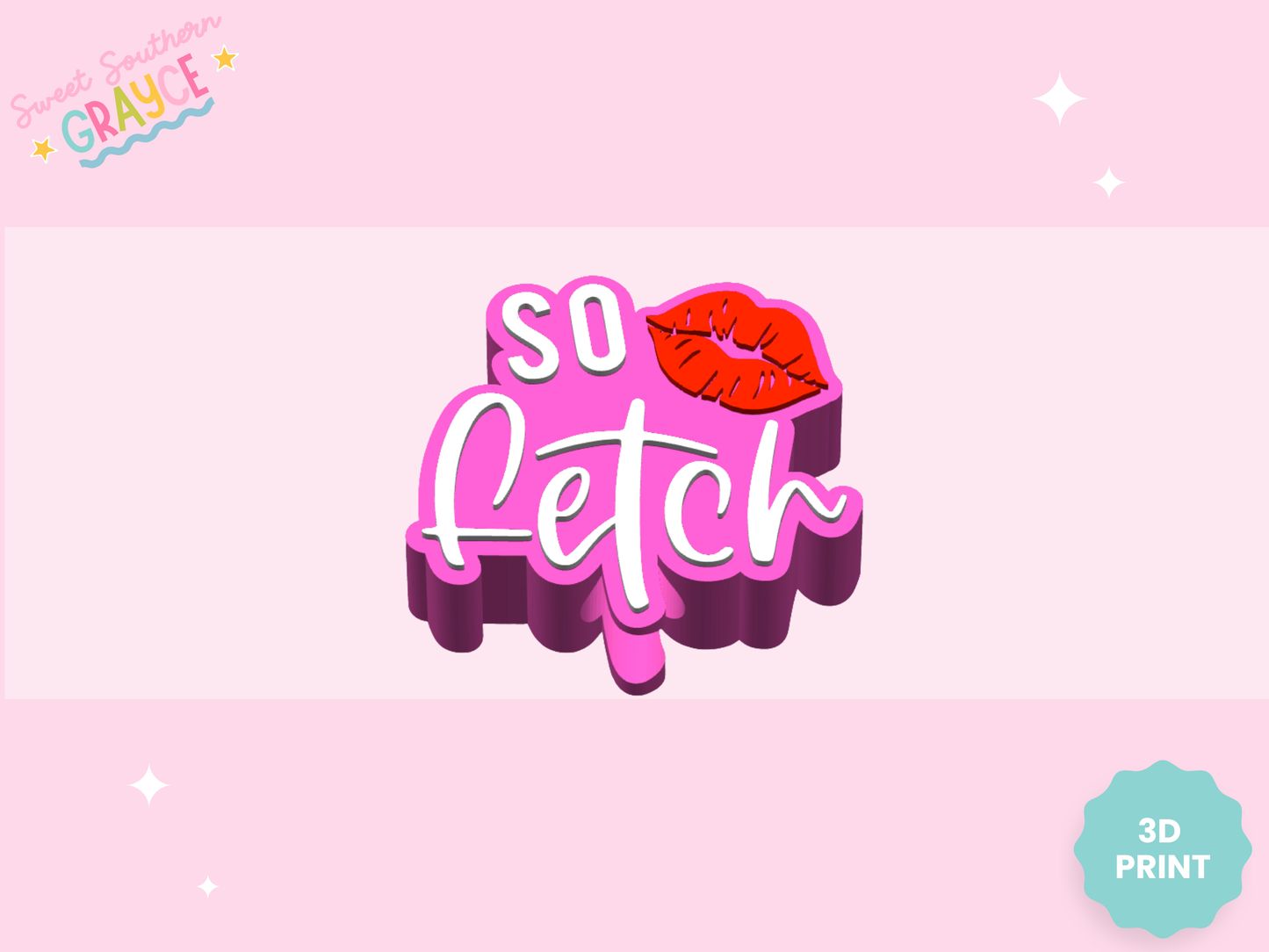 3D STRAW TOPPER- SO FETCH