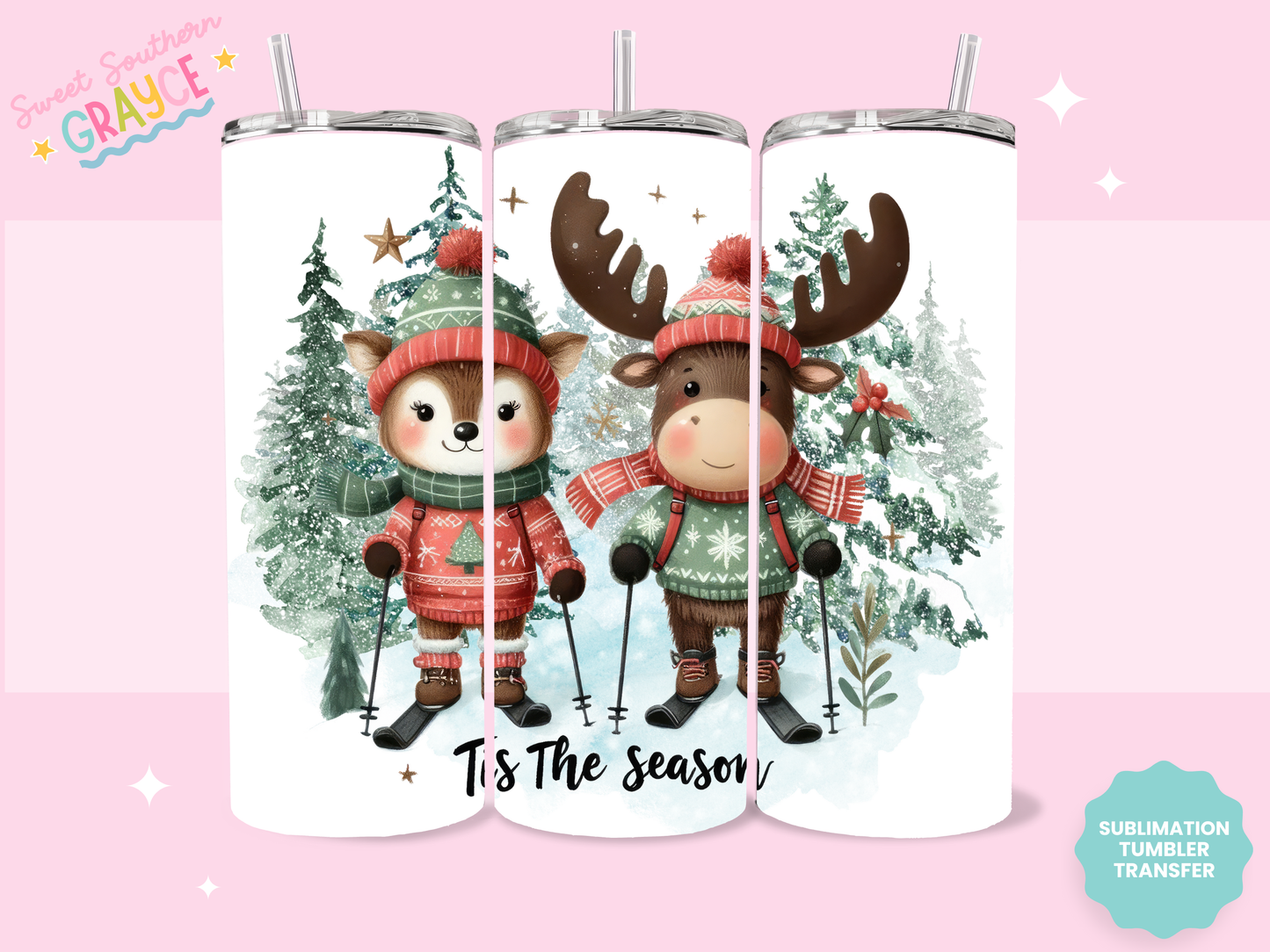 20oz SUBLIMATION TRANSFER - TIS THE SEASON FRIENDS