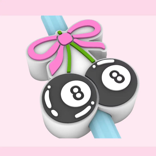 3D STRAW TOPPER- LUCKY EIGHT BOW