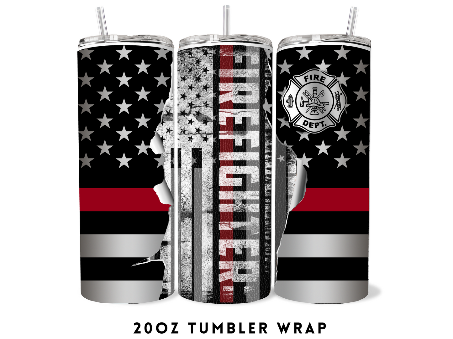 20oz SUBLIMATION TRANSFER- FIREFIGHTER