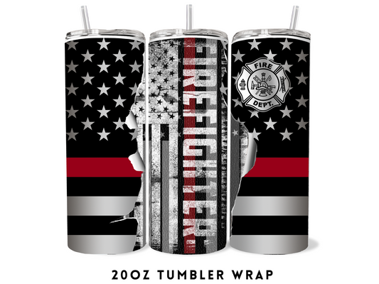 20oz SUBLIMATION TRANSFER- FIREFIGHTER