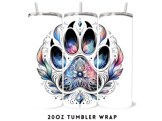 20oz SUBLIMATION TRANSFER- BOHO DOG PAW