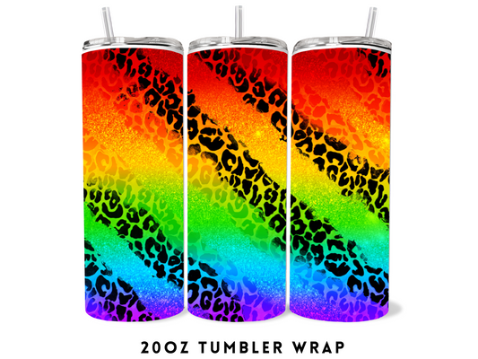 20oz SUBLIMATION TRANSFER- CHEETAH RAINBOW