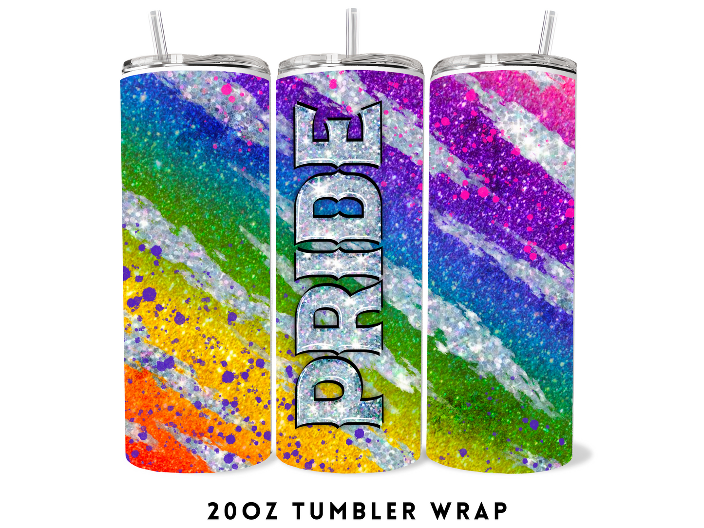 20oz SUBLIMATION TRANSFER- PRIDE GLITTER RAINBOW