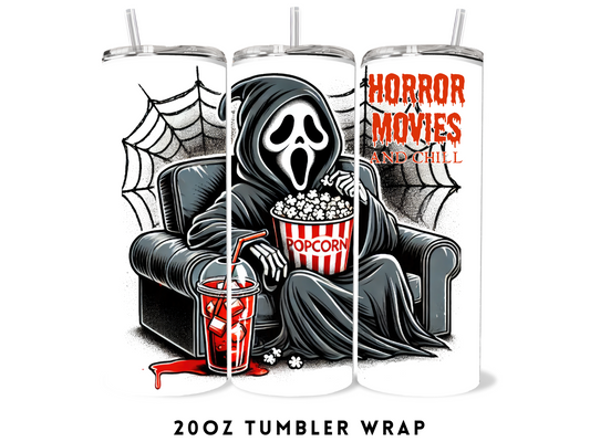 20oz SUBLIMATION TRANSFER- HORROR MOVIES AND CHILL