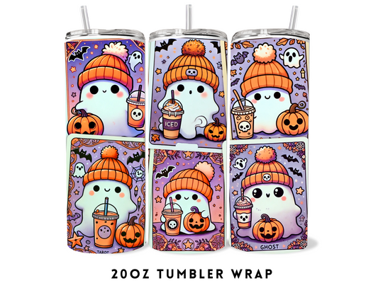 20oz SUBLIMATION TRANSFER- CUTE GHOSTIE CARDS