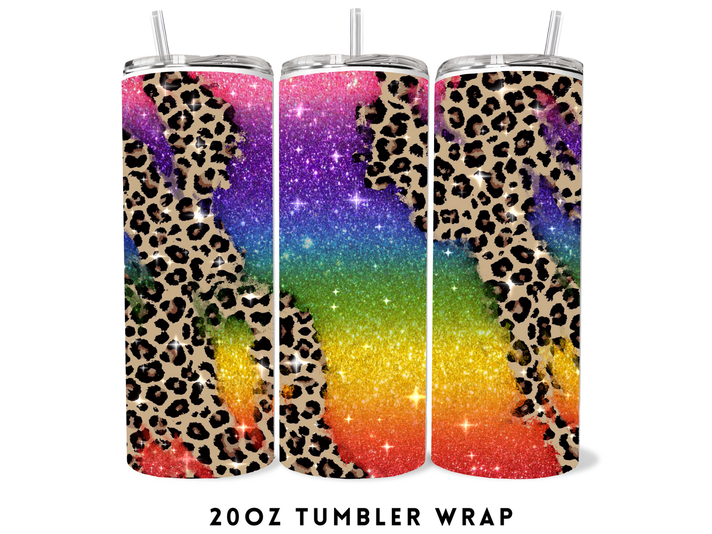 20oz SUBLIMATION TRANSFER- RAINBOW CHEETAH