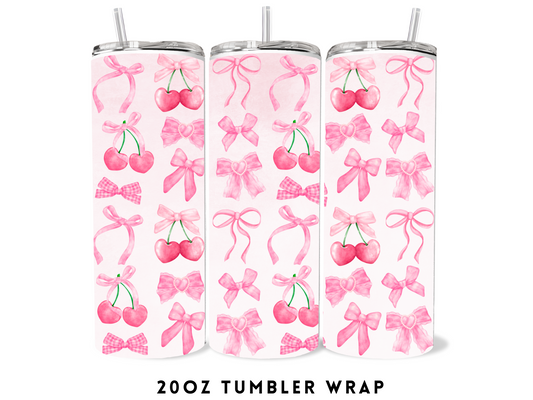 20oz SUBLIMATION TRANSFER- CHERRIES AND BOWS