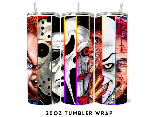 20oz SUBLIMATION TRANSFER- HORROR CHARACTERS