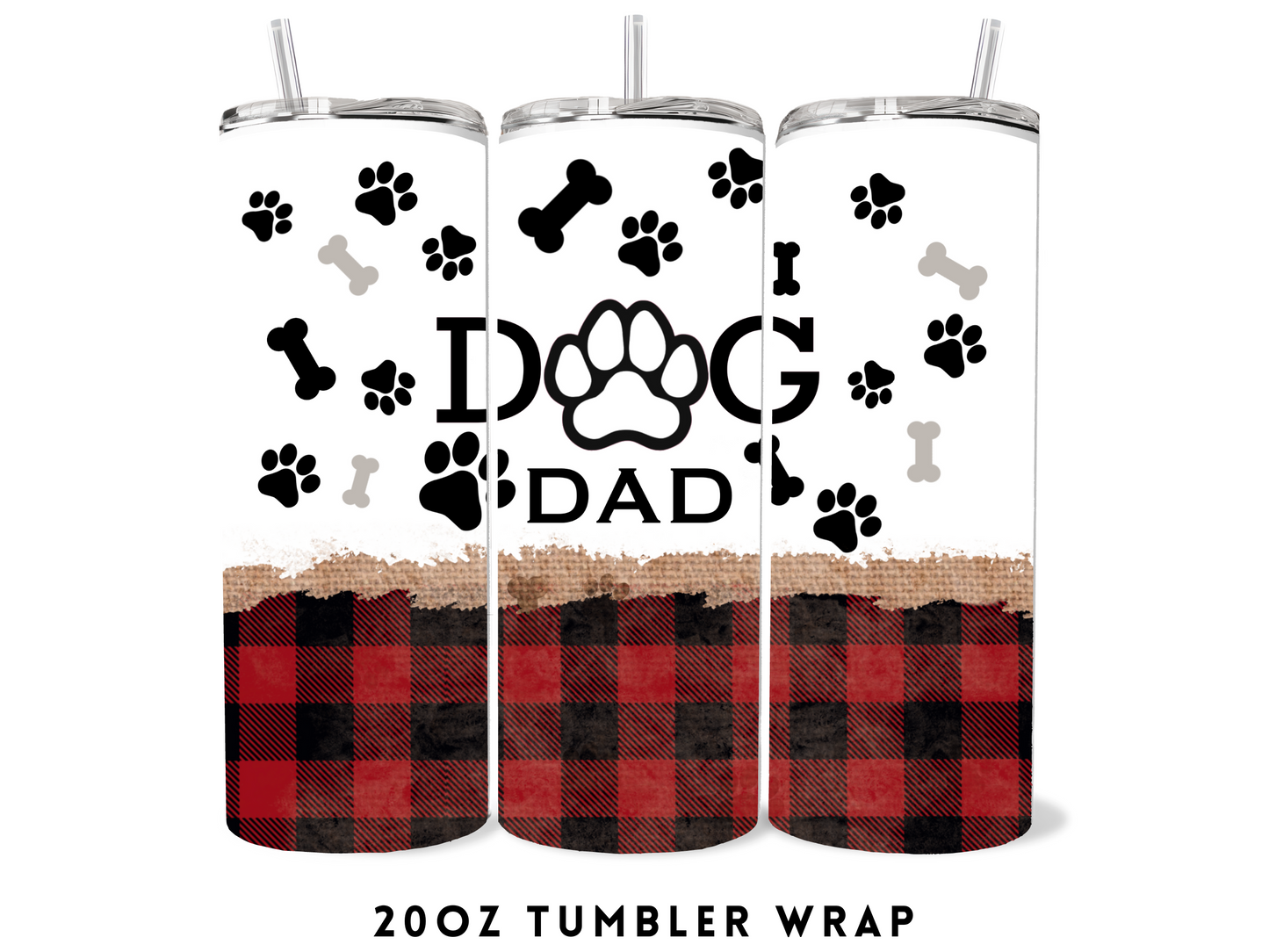 20oz SUBLIMATION TRANSFER- CHRISTIMAS DAD DOG