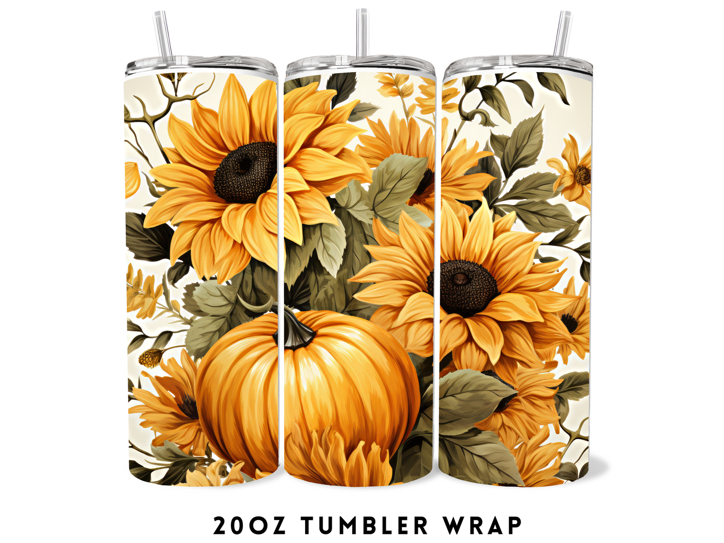 20oz SUBLIMATION TRANSFER- SUNFLOWER PUMPKINS