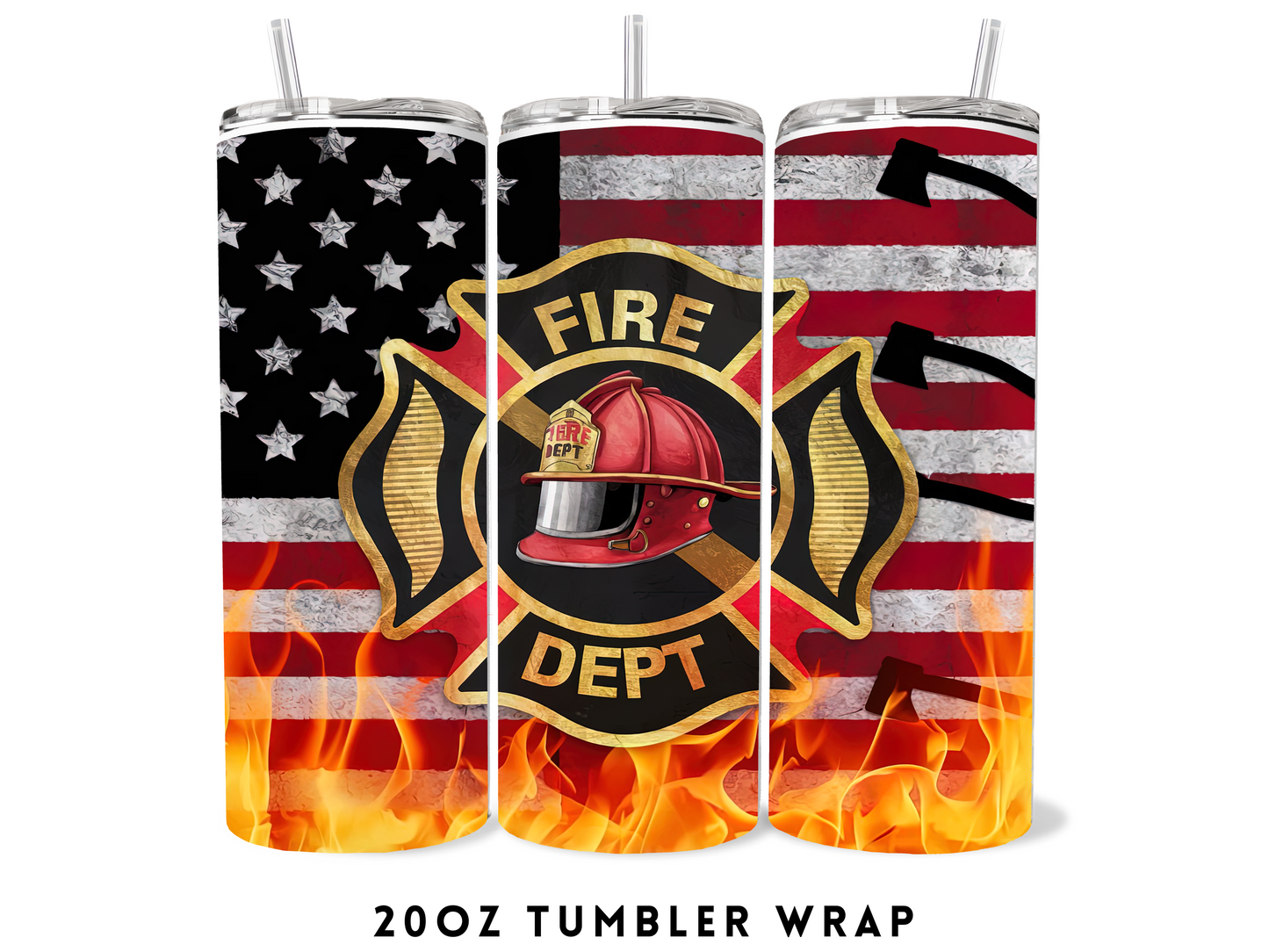 20oz SUBLIMATION TRANSFER- FIRE DEPARTMENT FIREFIGHTER