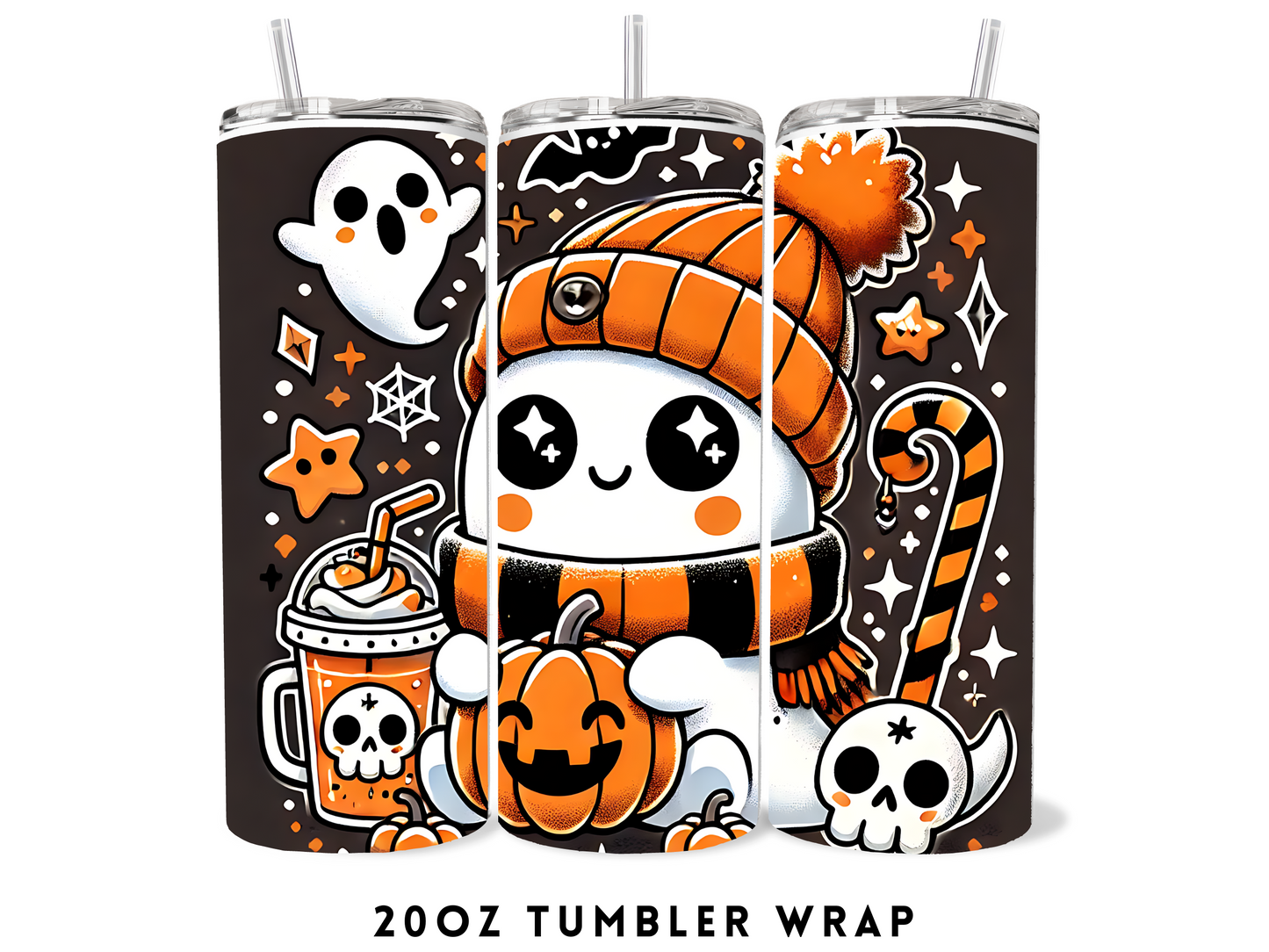 20oz SUBLIMATION TRANSFER- CUTE HALLOWEEN GHOSTIE