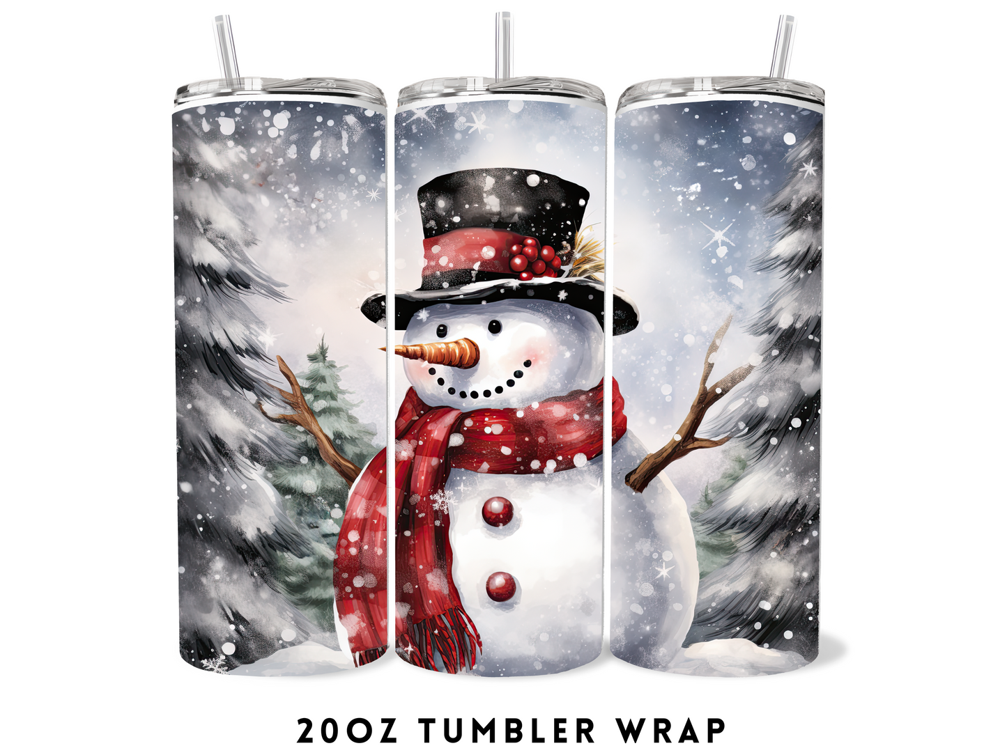 20oz SUBLIMATION TRANSFER- SNOWMAN