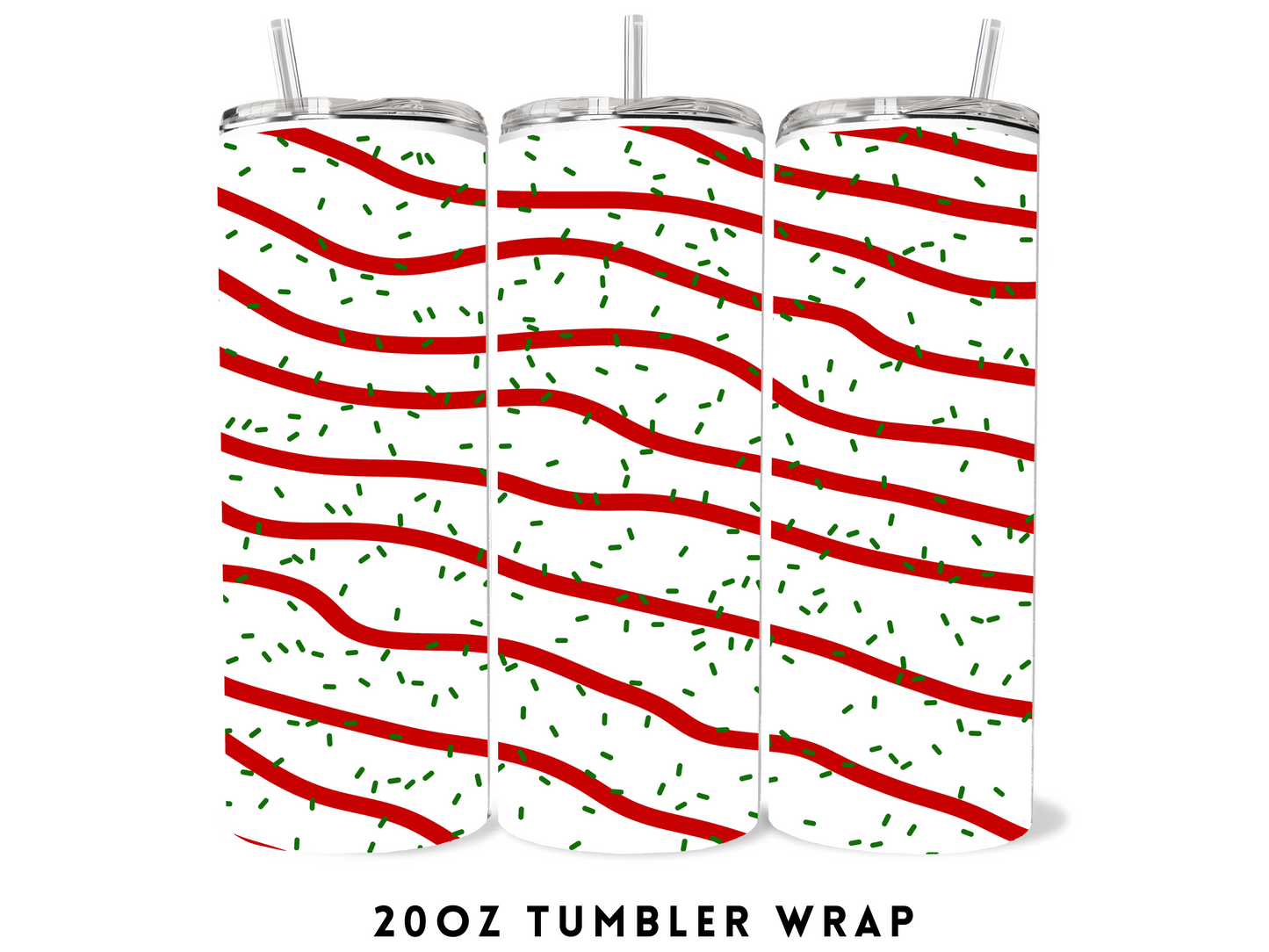 20oz SUBLIMATION TRANSFER- CHRISTMAS CAKE STRIPES