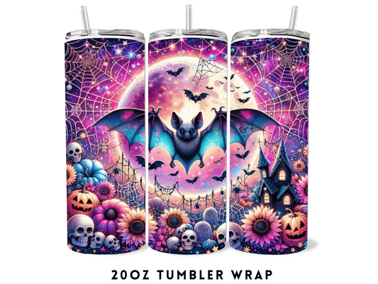 20oz SUBLIMATION TRANSFER- COLORFUL HALLOWEEN BAT