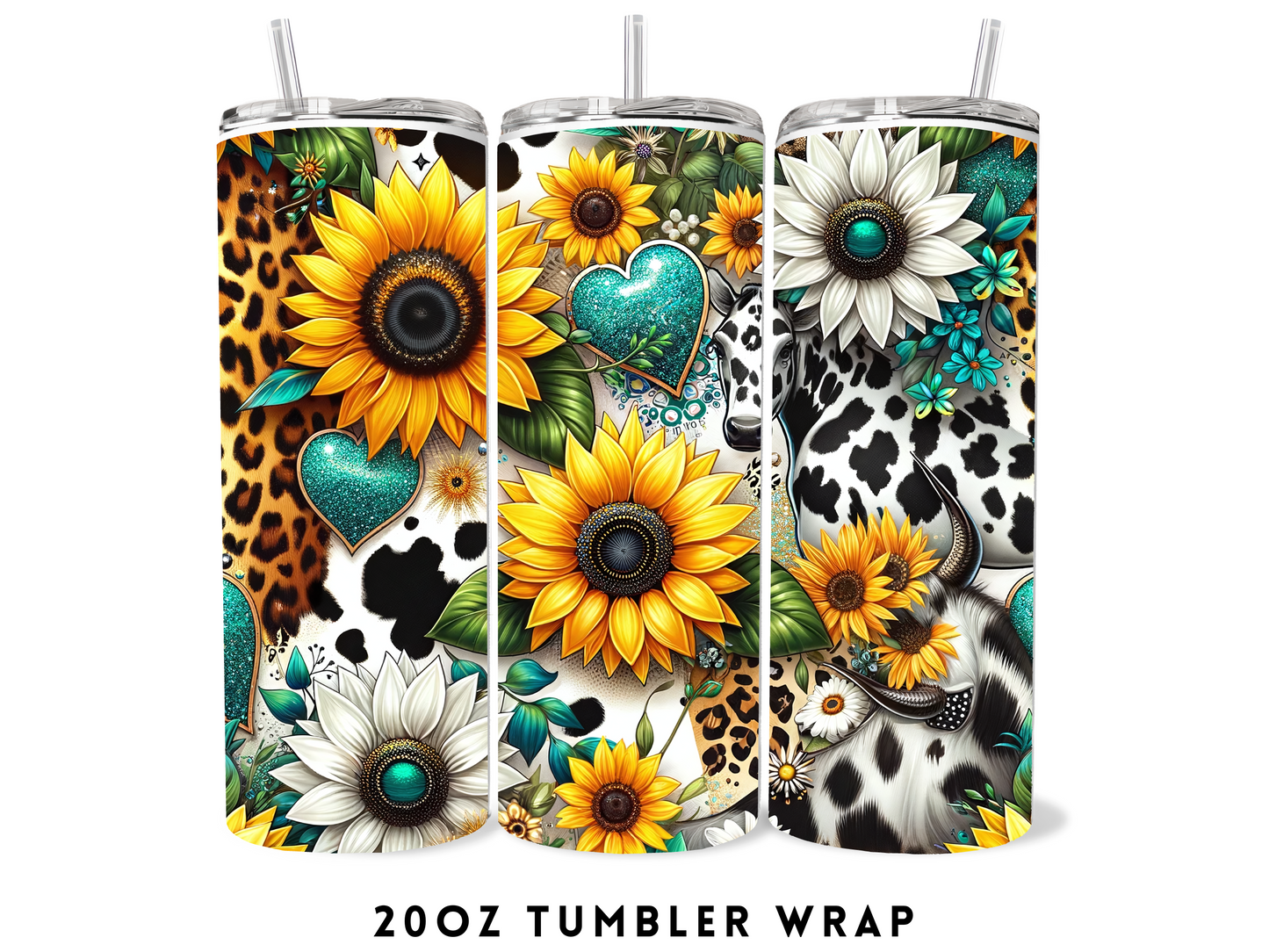 20oz SUBLIMATION TRANSFER- WESTERN SUNFLOWERS