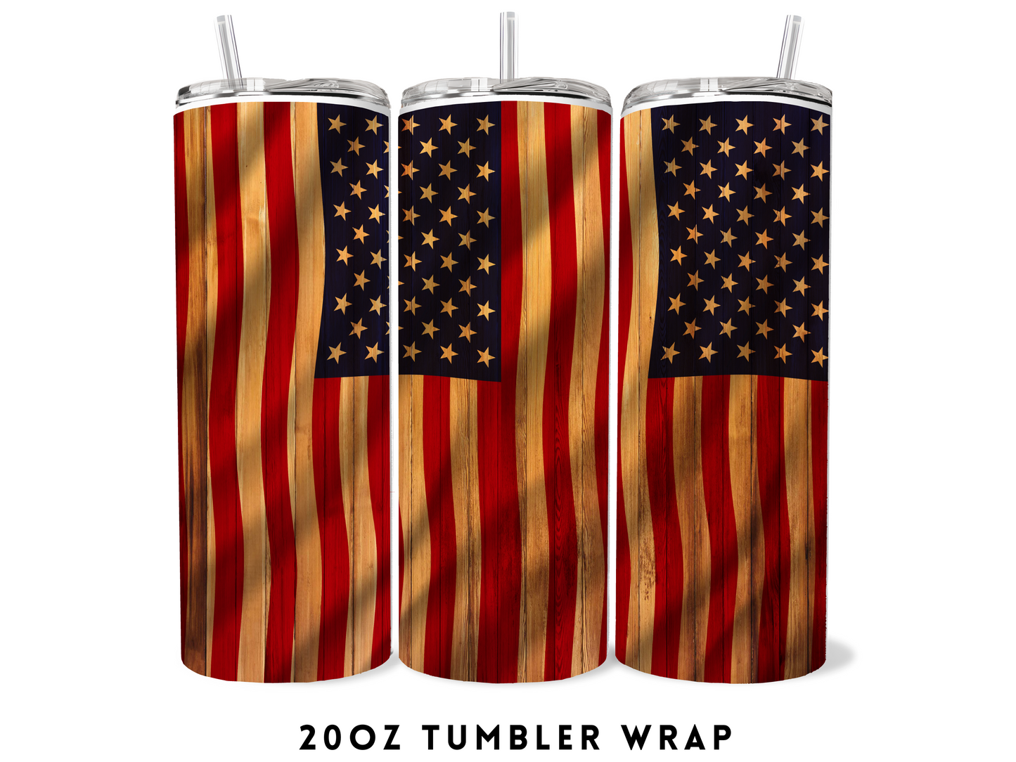 20oz SUBLIMATION TRANSFER- WAVY AMERICAN FLAG