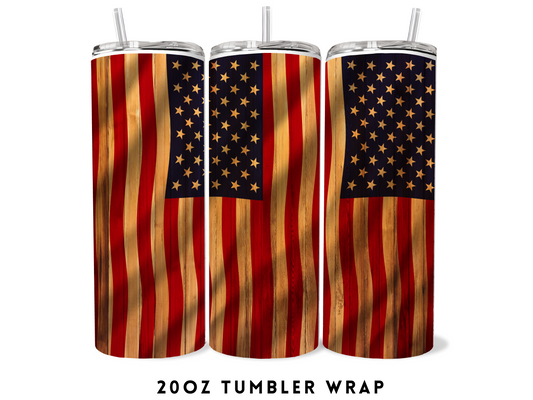 20oz SUBLIMATION TRANSFER- WAVY AMERICAN FLAG