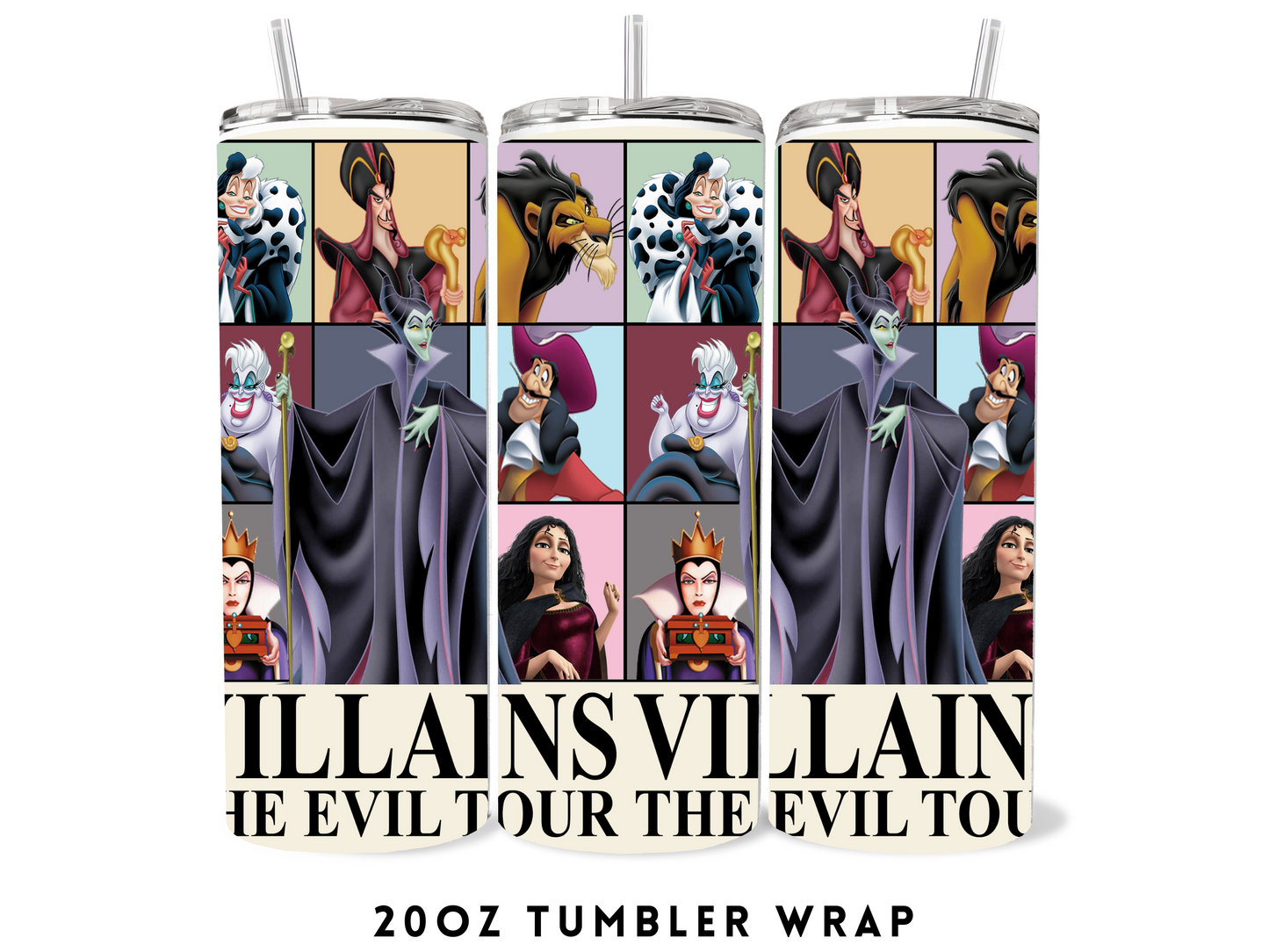 20oz SUBLIMATION TRANSFER- VILLIANS TOUR