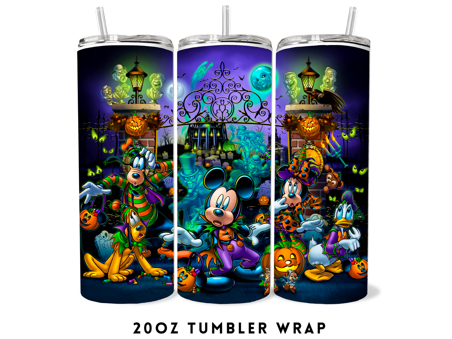 20oz SUBLIMATION TRANSFER- MOUSE AND FRIENDS HALLOWEEN