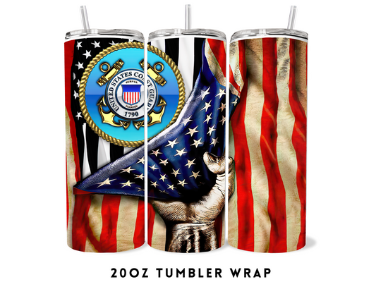 20oz SUBLIMATION TRANSFER- UNITED STATES COAST GUARD FLAG