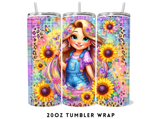 20oz SUBLIMATION TRANSFER- LONG HAIR PRINCESS