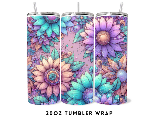 20oz SUBLIMATION TRANSFER- PASTEL SUNFLOWERS