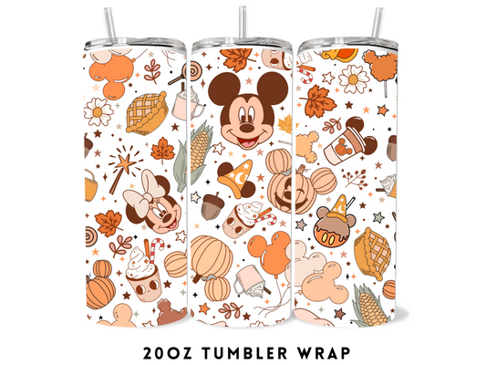 20oz SUBLIMATION TRANSFER- FALL MOUSE AND FRIENDS