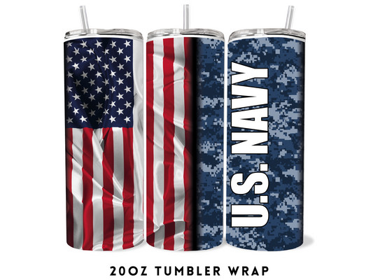 20oz SUBLIMATION TRANSFER- US NAVY FLAG