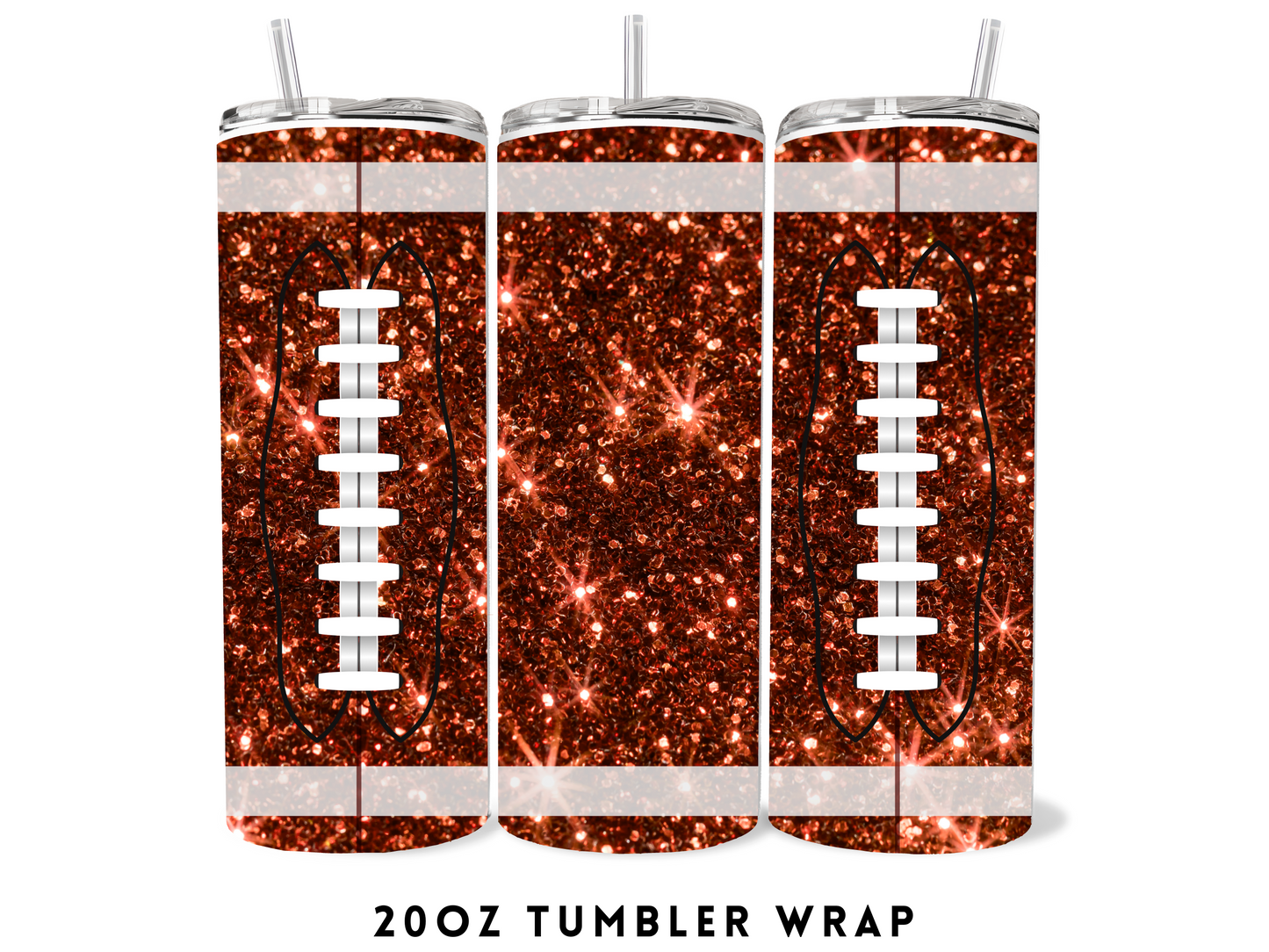 20oz SUBLIMATION TRANSFER- GLITTER FOOTBALL