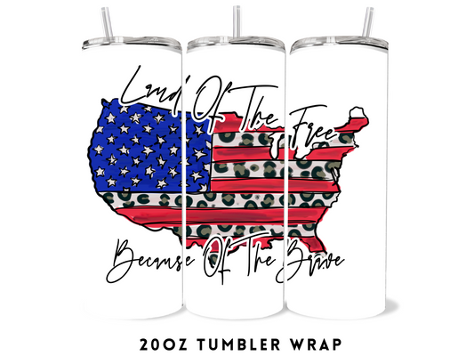 20oz SUBLIMATION TRANSFER- CHEETAH AMERICAN FLAG