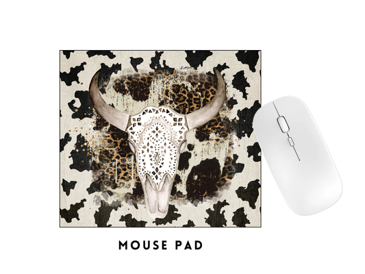 MOUSE PAD TRANSFER- BOHO BULL SKULL