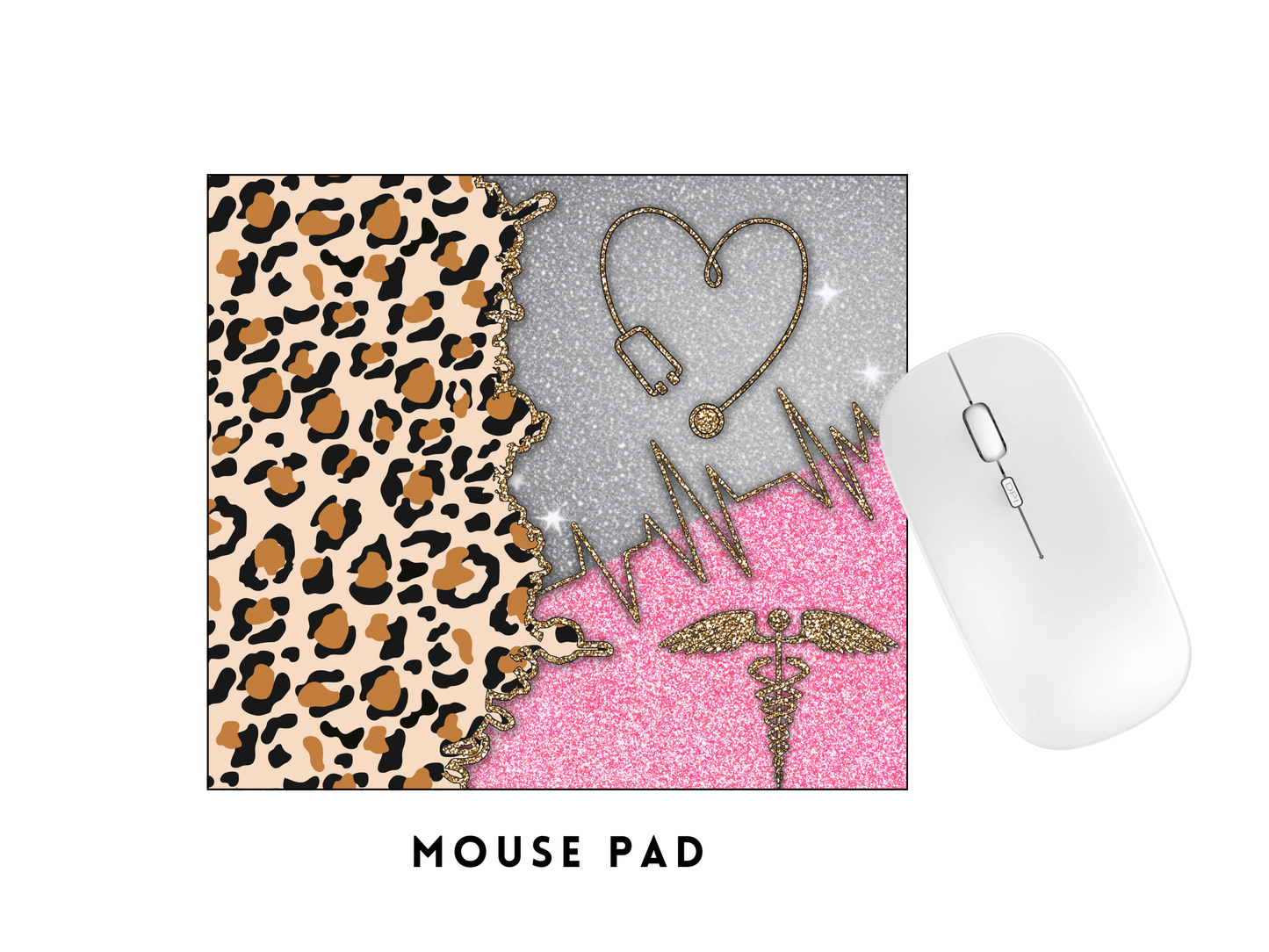 MOUSE PAD TRANSFER- PINK CHEETAH NURSE