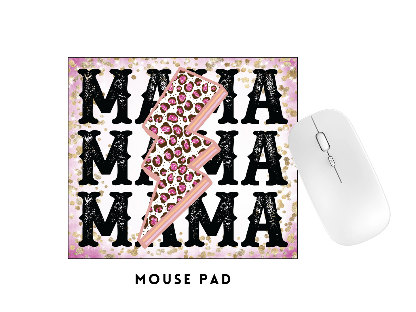 MOUSE PAD TRANSFER- PINK MAMA LIGHTING BOLT