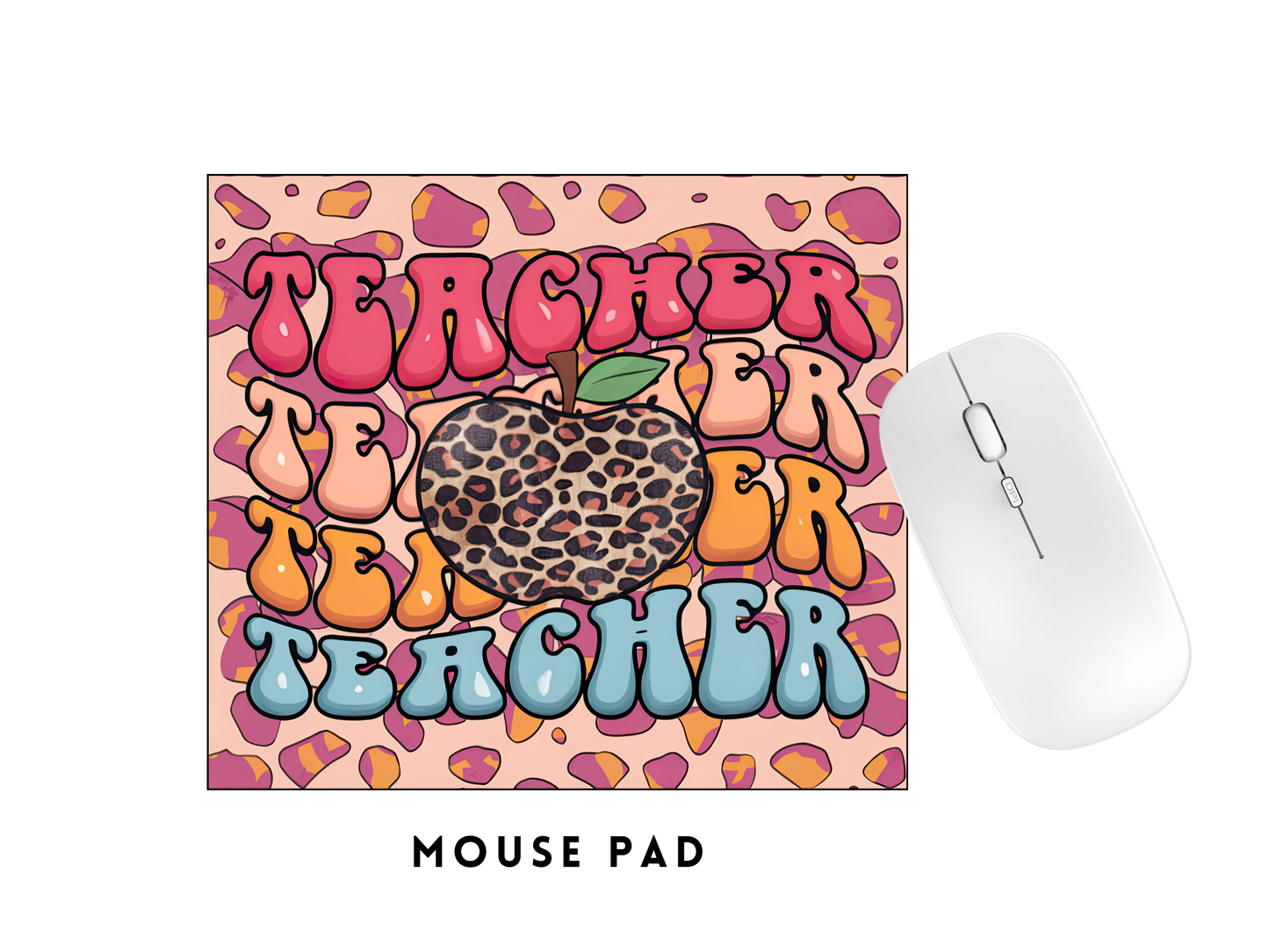 MOUSE PAD TRANSFER- TEACHER CHEETAH APPLE