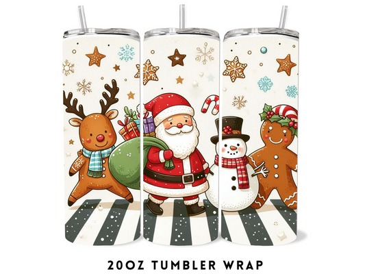 20oz SUBLIMATION TRANSFER- SANTA AND FRIENDS WALKING