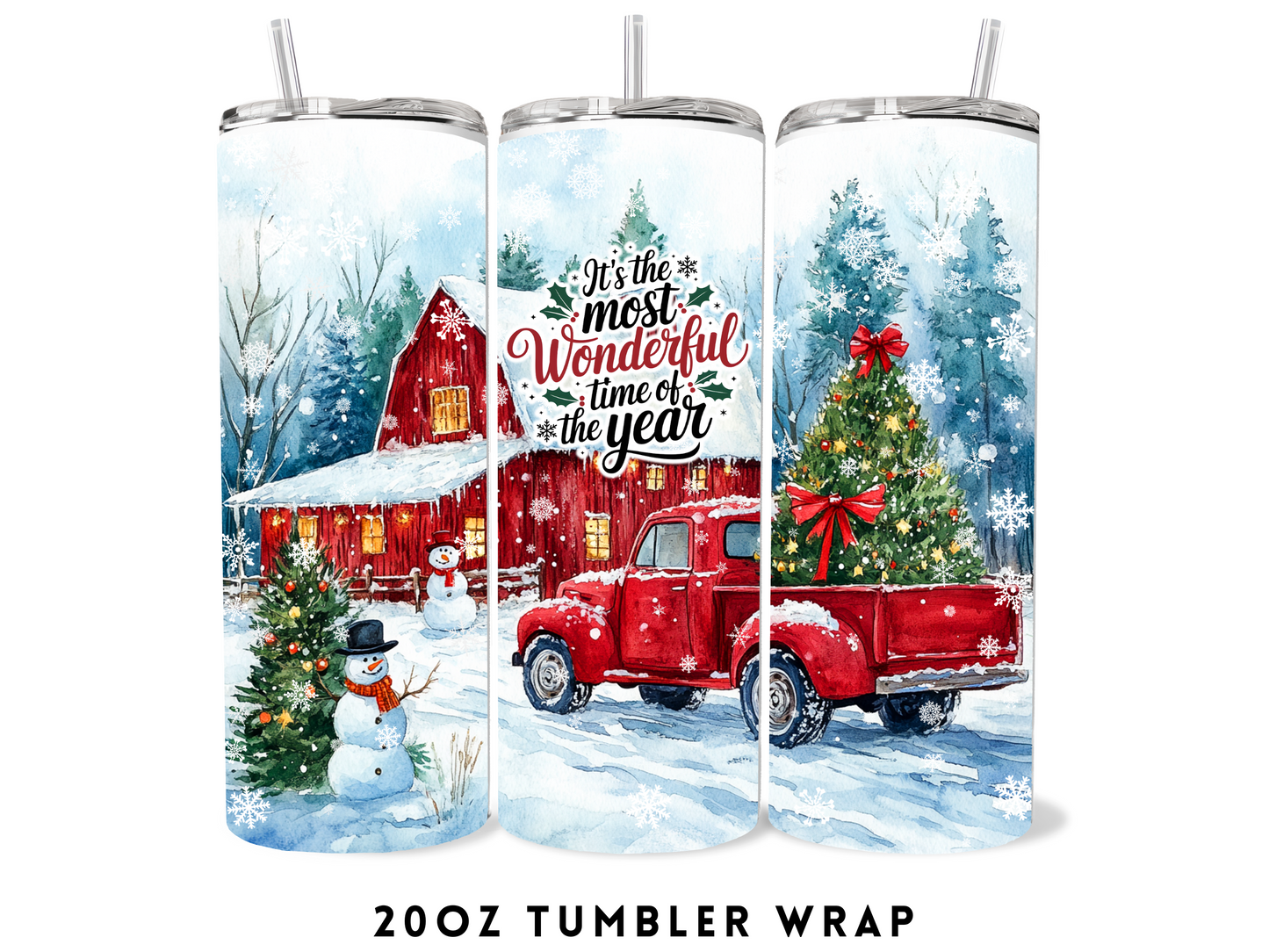 20oz SUBLIMATION TRANSFER- ITS THE MOST WONDERFUL TIME OF THE YEAR