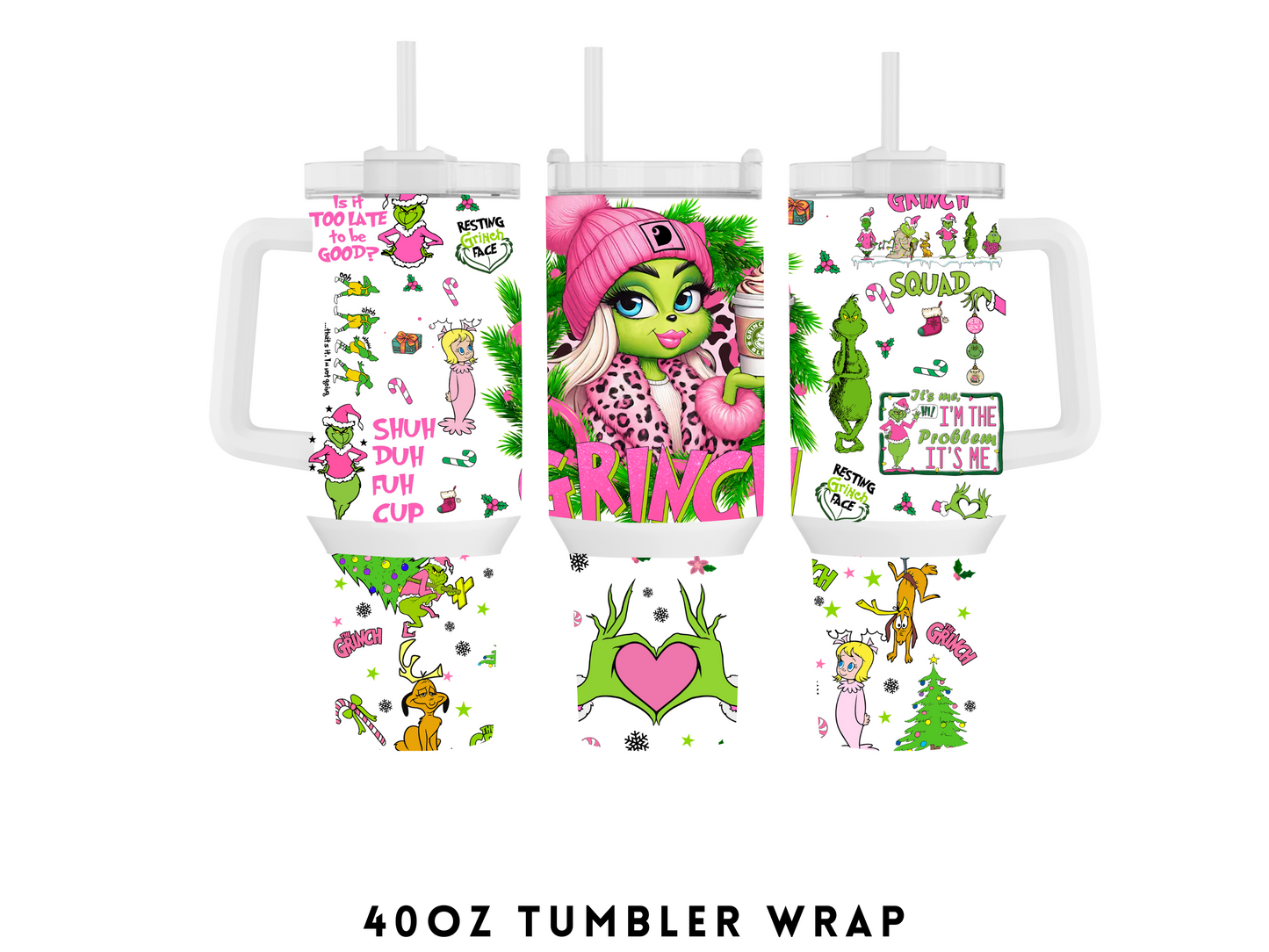 40oz SUBLIMATION TRANSFER- GREEN GIRL