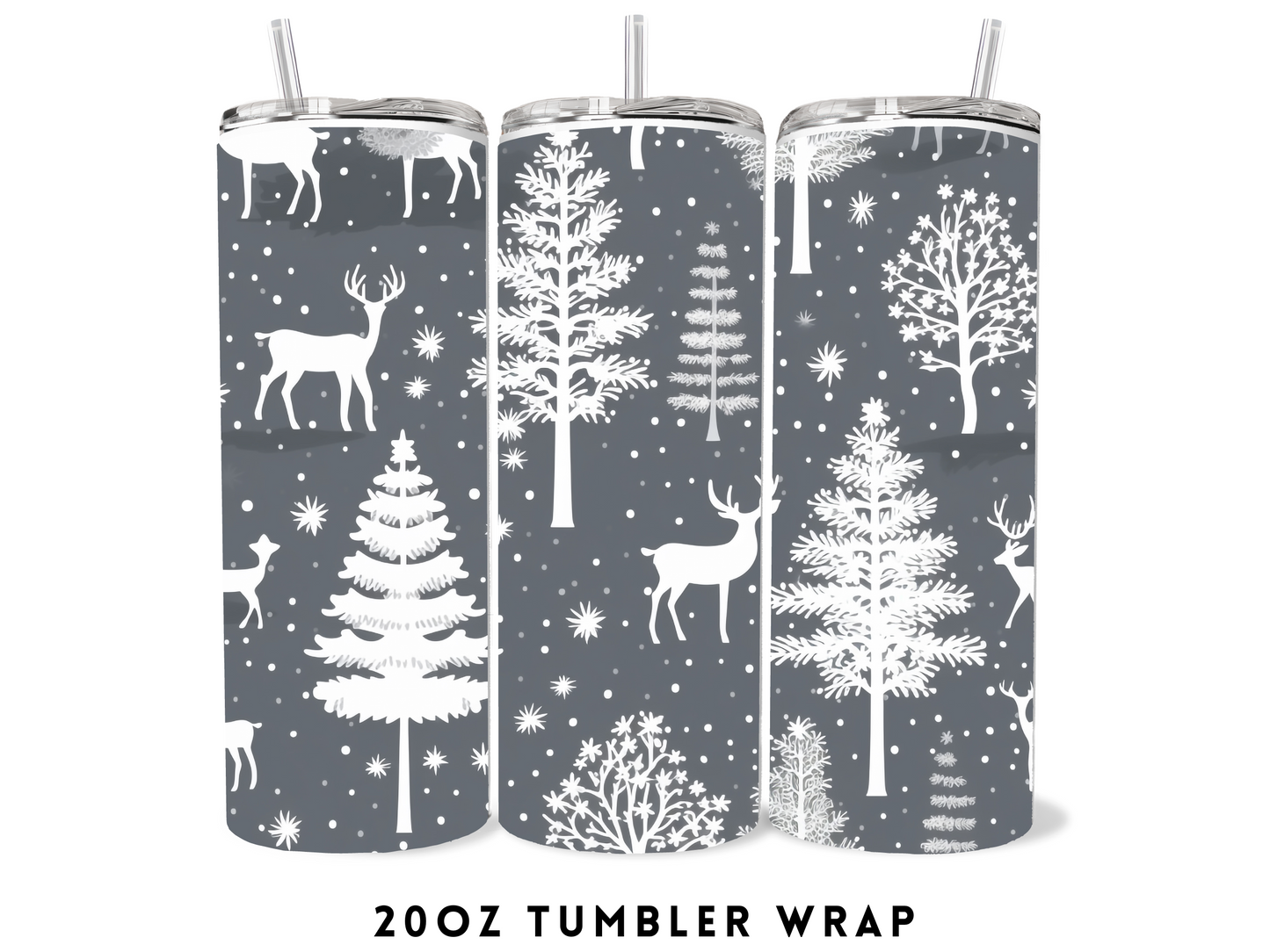 20oz SUBLIMATION TRANSFER- GRAY CHRISTMAS