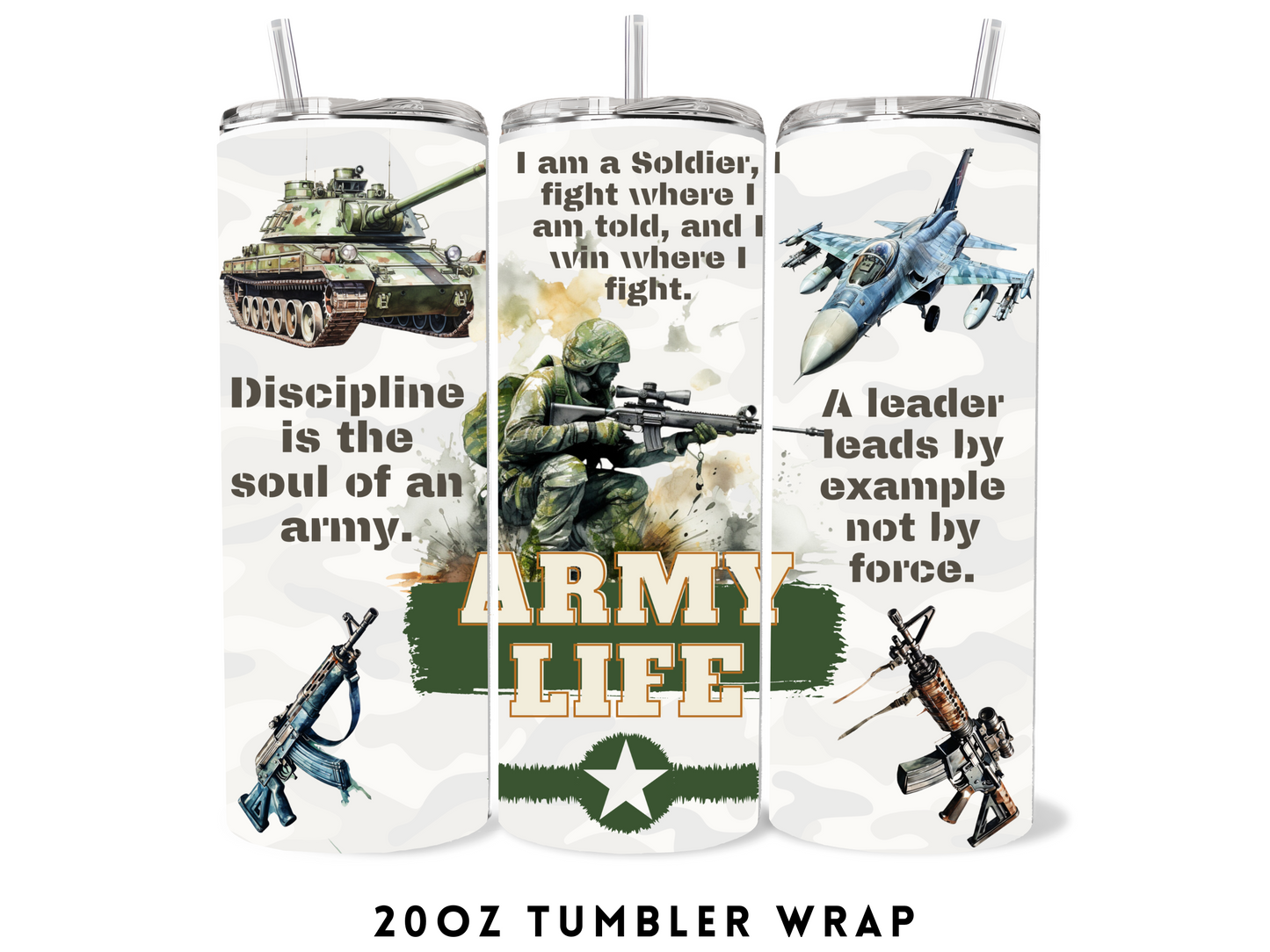 20oz SUBLIMATION TRANSFER- ARMY LIFE