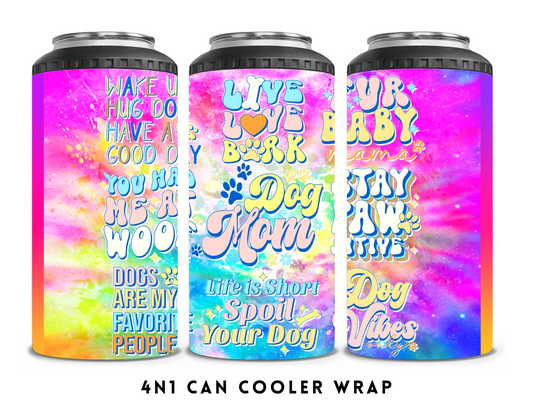 4n1 CAN COOLER- COLORFUL DOG MOM